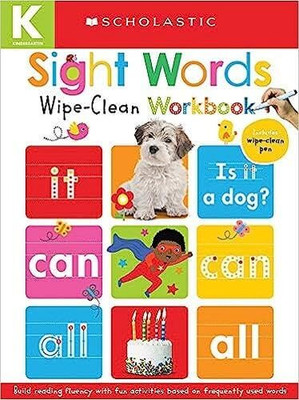 Sight Words: Scholastic Early Learners (Wipe-Clean Workbook)(English, Board book, Scholastic)