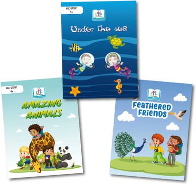 Animal Kingdom Set, 3 Creative Activity Books, Amazing Animals, Under the Sea & Feathered Friends, Curriculum based, Worksheet book with educational activities, English(Paperback, Learning Through Fun)