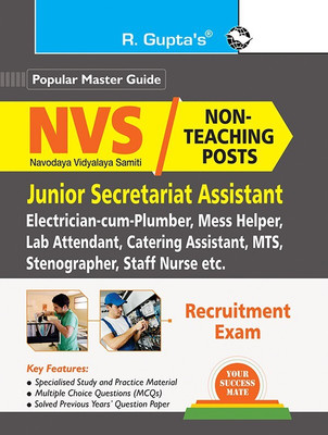 NVS: Non-Teaching Posts (Jr. Secretariat Asstt., Electrician-cum-Plumber, Lab Attendant, Catering Astt., MTS, Stenographer, Staff Nurse etc.) Recruitment Exam Guide(English, Paperback, RPH Editorial Board)