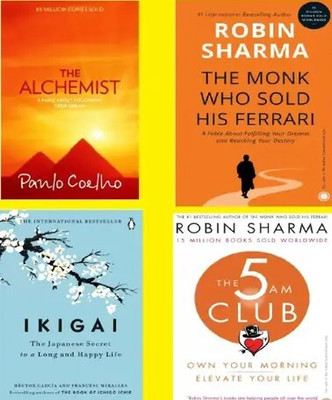 The Monk Who Sold His Ferrari + Ikigai + The 5 AM Club + The Alchemist (4 Book Combo)(Paperback, JMD BOOKS) The Monk Who Sold His Ferrari + Ikigai + The 5 AM Club + The Alchemist (4 Book Combo)(Paperback, JMD BOOKS)