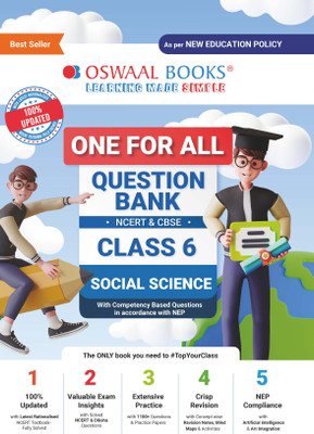 Oswaal One for All Question Bank Ncert and Cbse, Class-6 Social Science (for 2024 Exam)(English, Paperback, Jain P.)