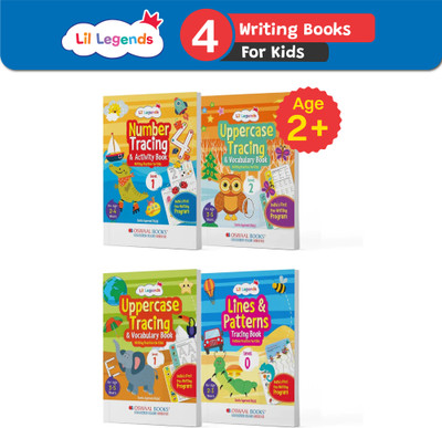 Oswaal Lil Legends Writing Practice Box Set for Kids | 4 Fun Books to Build Tracing Skills, Pencil Control & School Readiness | Pre-Writing Activity Books for Ages 3-5 Years(English, Paperback, Jain P.)