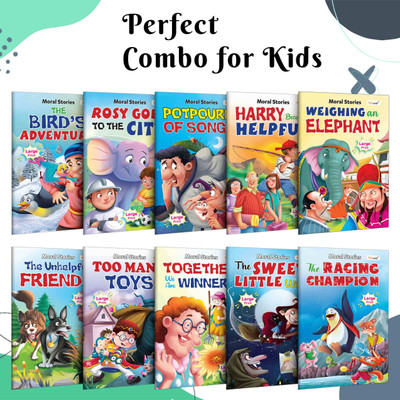 Complete Learning Library Pack 2 : My First Collection of 10 Story Books for Children | Toddler Story Book Set with Moral Values and Character Building Stories(Paperback, GOWOO)