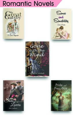 Most Wanted Romantic Novels Set Of 5, Books Like The Great Gatsby Book, Gone With The Wind, Pride And Prejudice By Jane Austen, Sense And Sensibility By Jane Austen, Sons And Lovers Included In This  - Most Wanted Romantic Novels Set Of 5, Books Like The Great Gatsby Book, Gone With The Wind, Pride 