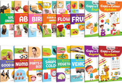Early learning book for toddlers : My First Book of ABC, Numbers, Fruits and more, My First Copy to Colour - Alphabet, Fruits and more : Preschool learning book, Copy colouring book | Pack of 16 books(Paperback, GOWOO) Early learning book for toddlers : My First Book of ABC, Numbers, Fruits and more, My First Copy to Colour - Alphabet, Fruits and more : Preschool learning book, Copy colouring book | Pack of 16 books(Paperback, GOWOO)