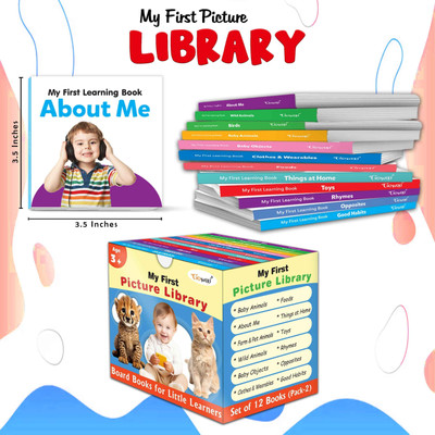 Picture Book Collections For Early Learning (Blue Edition) : Kids learning board book, My First Library Early Learning Book for Children, Kid's board book collection of 12 books(Board Book, GO WOO)
