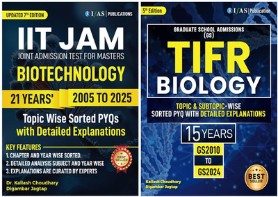 TIFR Biology and IIT JAM Biotechnology Books  - 2025 | (2005 - 2024) Previous Year Solved Paper with Detailed Solutions | Topicwise Sorted PYQs Book Set | Best Seller Book Set for Msc Biology Entrance Exam in India | Two Brothers Publications(Paperback, IFAS Publications)