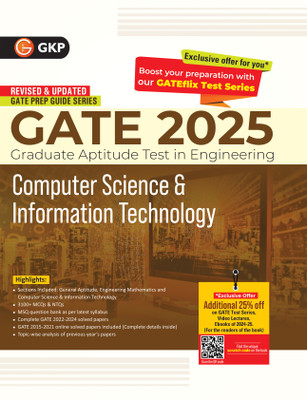 GKP GATE 2025 : Computer Science and Information Technology - Guide (Includes Solved papers from 2022 to 2024)(Paperback, G.K. Publications (P) Ltd.)