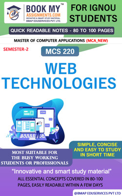 IGNOU MCS 220 Web Technologies Study Material For IGNOU Students Latest Edition Conquer Complex Concepts(Paperback, BMA Publication)