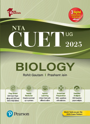 Prep Essentials NTA CUET (UG) Biology - 2025 | 3 Digital Assessments Include on e-Library | Mock Tests As Per the 2025 Exam Pattern | 2024 Exam Paper Along With 2023 and 2022 (Fully-Solved) | 5 Mock Tests Both Offline & Online Exam | 1400+ Questions With Solutions(Paperback, Rohit Guatam, Prashant J Prep Essentials NTA CUET (UG) Biology - 2025 | 3 Digital Assessments Include on e-Library | Mock Tests As Per the 2025 Exam Pattern | 2024 Exam Paper Along With 2023 and 2022 (Fully-Solved) | 5 Mock Tests Both Offline & Online Exam | 1400+ Questions With Solutions(Paperback, Rohit Guatam, Prashant J
