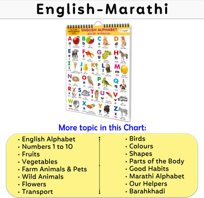Chart Book Collections For Early Learning : Kids learning Chart book, My First ALL IN ONE SPIRAL CHART ENGLISH-MARATHI Kid's Chart book collection With 16 Topics(Spiral-bound, GOWOO)