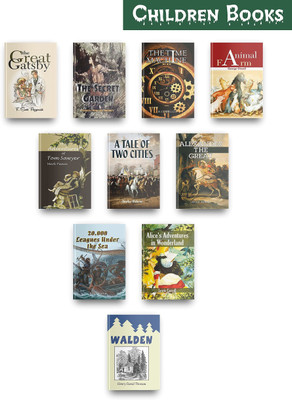Most Beautiful Children Books Set Of 10, This Children Story Books Set Contains Books Like The Great Gatsby, The Secret Garden, Time Machine, Animal Farm, Alice In Wonderland Book And Many More  - Most Beautiful Children Books Set Of 10, This Children Story Books Set Contains Books Like The Great Ga