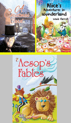 A Christmas Carol + Alice’s Adventures in Wonderland + Aesop’s Fables combo of 3 books(Paperback, Charles Dickens, Lewis Caroll, Aesop)