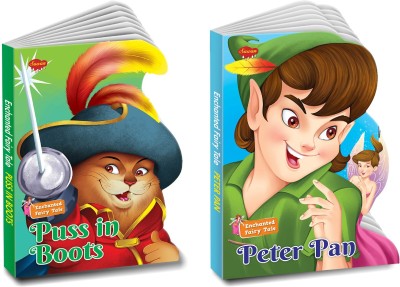 Die Cut Enchanted Fairy Tale Peter Pan and Puss in Boots books for kids : Children story book, storytelling books for kids, Board books for kids | Set of 2 Die Cut Enchanted Fairy Tale book for kids (Hardcover).(Paperback, Sawan)