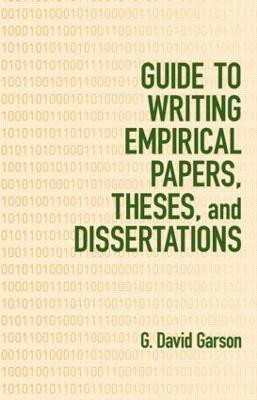 Guide to Writing Empirical Papers, Theses, and Dissertations(English, Hardcover, Garson G. David)