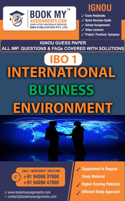 IGNOU IBO 1 International Business Environment | Guess Paper| Important Question Answer | Bachelor of Arts (Facility and Services Management) (BAFSM)(Paperback, BMA Publication)