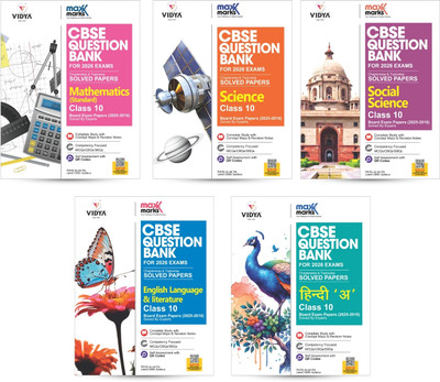 CBSE question bank Class 10 English, Social Science, Science, Mathematics Standard, Hindi A | 5 Books Combo  - Most Recommended and Bestsellers | CBSE Question Bank for 2026 Board Exams(Paperback, Vidya Editorial Board)