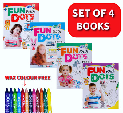 Fun With Dots and Colouring Books – Set of 4 Books (Part-1, Part-2, Part-3, and Part-4) – Connect the Dots and Colouring Activity for Kids  - Fun With Dots and Colouring Books – Set of 4 Books(Paperback, AP SINHA)