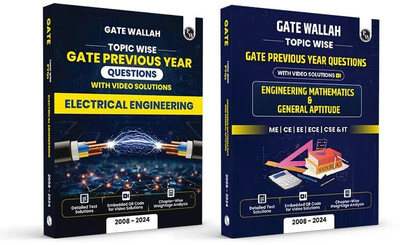 PW GATEWALLAH Topicwise Previous Years Solved Questions with Video Solutions Electrical Engineering and Engineering Mathematics & General Aptitude Combo Set of 2 Books For 2025 Exams(Paperback, PW)