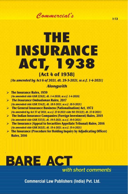 Insurance Act, 1938(Paperback, Commercial's)