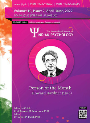 THE INTERNATIONAL JOURNAL OF INDIAN PSYCHOLOGY (VOLUME 10, ISSUE 2) BOOKLET NO 4(Paperback, Prof. Suresh M. Makvana, Dr. Ankit P. Patel)