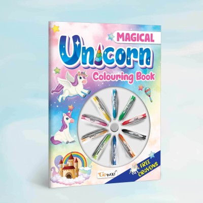 Magical Unicorn Colouring Book With Crayons | Enchanted Unicorn Magical Colouring(Paperback, GO WOO)