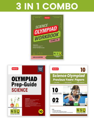 MTG Class-10 National Science Olympiad (NSO) Workbook, Prep-Guide & Previous Years Papers (PYQs) with Mock Test Paper (Set of 3 Books) - SOF Olympiad Books For 2025-26 Exam(Paperback, MTG Editorial Board)
