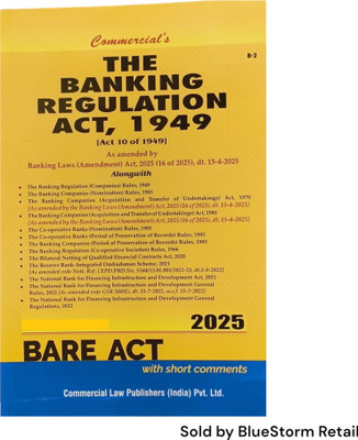 The Banking Regulation Act,1 949 - As amended by Banking Laws (Amendment) Act - Bare Act | Commercial Law Publishers (India) Pvt. Ltd.(Paperback, Commercial Law Publishers (India) Pvt. Ltd.)