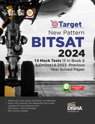 Target New Pattern Bitsat 2024 - 10 Mock Tests (5 in Book & 5 Online) & 2022-2023 Previous Year Soved Papers(English, Paperback, unknown)