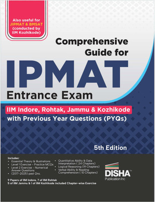Disha Comprehensive Guide for IPMAT Entrance Exam (IIM Indore, Rohtak, Jammu & Kozikode) with Previous Year Questions (PYQs) 5th Edition | Study Notes for Integrated Program in Management Aptitude Test | For 2026 Exam(English, Paperback, Disha Experts)