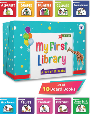 My First Library Box Set of 10 Board Books for Kids | Complete Learning Library Kids Book of Alphabet, Numbers, Colours, Fruits and More for Children Gift Set - My First Library: Boxset of 10 Board Books for Kids  - .(Hardcover, Content Team at Target Publications)
