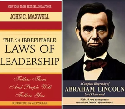 THE 21 IRREFUTABLE LAW OF LEADERSHIP And A COMPLETE OF ABRAHAM LINCOLN (SET OF 2 BOOKS)(Peparback, Foreward by zig zigler, Lord Charnwood)
