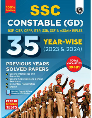 (Old Edition) PW SSC Constable GD Exam 2025 | 35 Previous Year-wise Solved Papers (PYQs) 2023 & 2024 with FREE 10 Online Practice Sets(English, Paperback, unknown)
