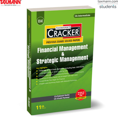 Taxmann's CRACKER for Financial Management & Strategic Management (Paper 6 | FM and SM | FM SM) – Covering past exam questions & answers for CA-Inter | New Syllabus | Jan./May 2026 Exams(Paperback, Rakesh Rathi, CA Vivek Panwar) Taxmann's CRACKER for Financial Management & Strategic Management (Paper 6 | FM and SM | FM SM) – Covering past exam questions & answers for CA-Inter | New Syllabus | Jan./May 2026 Exams(Paperback, Rakesh Rathi, CA Vivek Panwar)