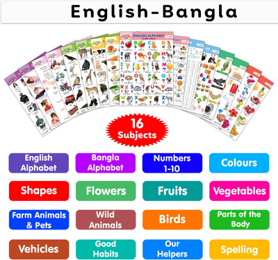 English-Bangla Chart for Kids (16 Charts ) 36 x 50 Cm - Children Spira(Bengali, Hardcover, unknown)