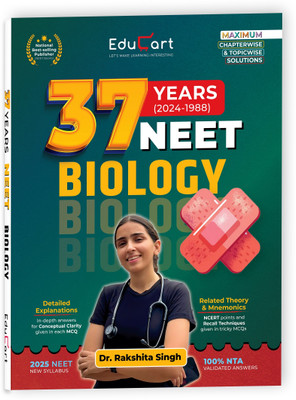 Educart NEET 37 Years Biology Solved Papers (PYQs) Chapterwise and Topicwise for NEET 2026 Exam(English, Paperback, Dr. Rakshita Singh|Educart)