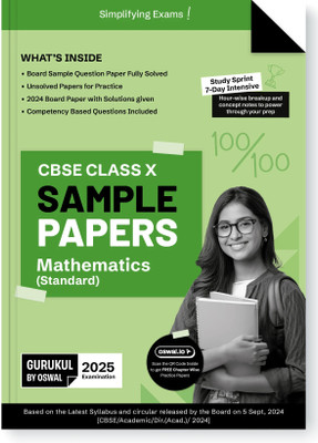 Gurukul By Oswal Maths Sample Papers for CBSE Class 10 Board Exam 2025 : Fully Solved New SQP 2025, Solved Sample Papers, Unsolved Sample Papers, Board Solved Papers 2024, Latest Syllabus(Paperback, Oswal Publishers)