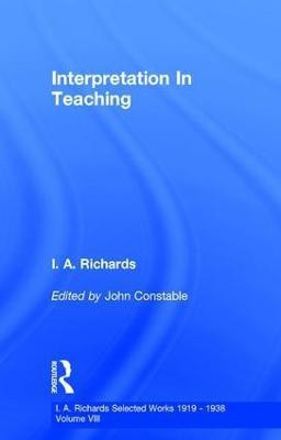 Interpretation In Teaching V 8(English, Hardcover, Constable John)