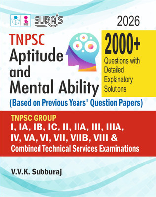 SURA`S TNPSC Aptitude and Mental Ability Based on Previous Years Question Papers Exam Book Guide in English Medium 2026(Paperback, VVK SUBBURAJ)