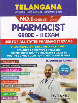 TSPSC PHARMACIST GRADE-II EXAM NO 1 CHOICE.( DESIGN AS PER TSPSC SYLLABUS COVER MORE THAN 10 PHARMACY SUBJECTS MULTIPLE CHOICE QUESTION WITH ANSWER & FILL IN THE BLANKS 2024-25 EDITION)ALSO USE FULL FOR DRUG INSPECTOR.ESIC.RRB PHARMACIST.CCRH.TMHSRB PHARMACIST GRADE-II(Paperback, SUDHEER KUMAR)