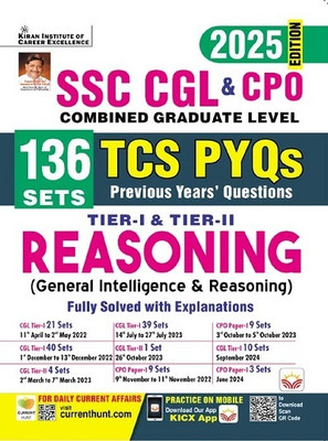 SSC CGL and CPO TCS PYQs Tier 1 and Tier 2 Reasoning (General Intelligence and Reasoning) 136 Sets (English Medium) (5232)(Hindi, Hardcover, unknown)