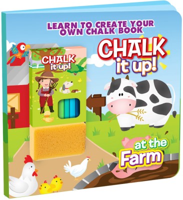 Hello Friend Books Chalk It Up! Board Book: At the Farm- Colour and Create with 5 Coloured Chalks(Board Book, Hello Friend Books)