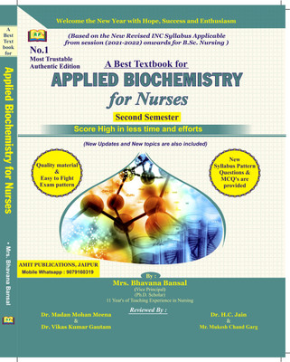 A Best Textbook for Applied Biochemistry for Nurses BSc Second Semester By Bhavana Bansal(Paperback, Mrs. Bhavana Bansal)