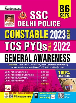 Ssc Delhi Police Constable General Awareness Yearwise Tcs Pyqs 2023 Exam 86 Sets With Solutions (English Medium) (4426)(English, Hardcover, unknown)