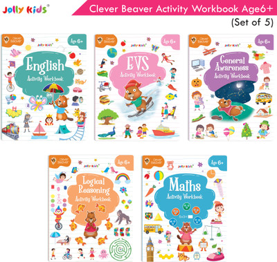 Early Learning Jolly Kids Clever Beaver Age 6 Up Activity Woorkbooks Set of 4|Kindergarten Books English-Maths-General Awareness-EVS-Logical Reasoning - Early learning Jolly Kids Clever Beaver Age 6 Up Activity Workbooks Set of 5|English-Maths-EVS-General Awareness and Logical Reasoning(Paperback, Early Learning Jolly Kids Clever Beaver Age 6 Up Activity Woorkbooks Set of 4|Kindergarten Books English-Maths-General Awareness-EVS-Logical Reasoning - Early learning Jolly Kids Clever Beaver Age 6 Up Activity Workbooks Set of 5|English-Maths-EVS-General Awareness and Logical Reasoning(Paperback,