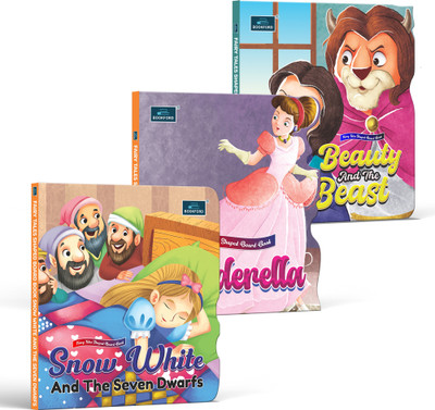 Fairy Tale Shaped Story Book-Beauty and the Beast+Cinderella+Snow White |Set of 3(Board Book, BOOKFORD)