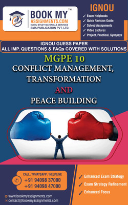 IGNOU MGPE 10 Conflict Management, Transformation & Peace Building
MGPE 11 Human Security | Guess Paper | Important Question Answer | MPC(Paperback, BMA Publication)