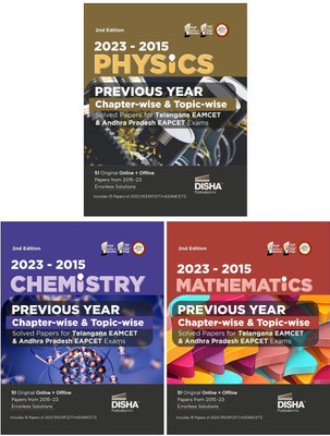 2023 - 2015 Physics, Chemistry & Mathematics Previous Year Chapter-wise & Topic-wise Solved Papers for Telangana EAMCET & Andhra Pradesh EAPCET Exams 2nd Edition | PCM PYQs Question Bank(Paperback, Disha Experts)