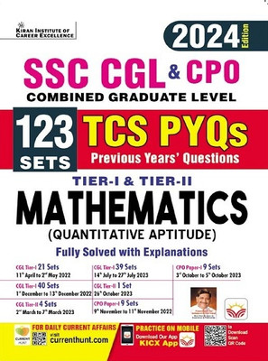 SSC CGL & CPO Mathematics Tier 1 & Tier 2 TCS PYQs 123 Sets Solved Papers 2024 Edition (English Medium)(5001)(Hindi, Hardcover, unknown)