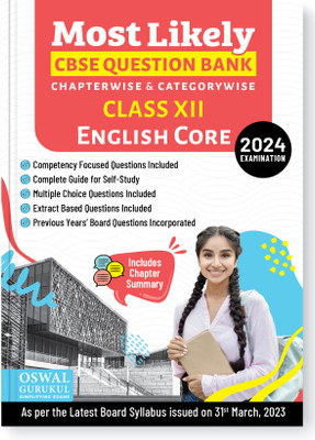 Most Likely Cbse Question Bank - English Core for 2024 Examination Cla(English, Hardcover, unknown)